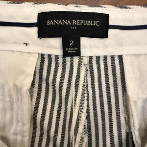 Banana Republic Navy and White Striped Skirt